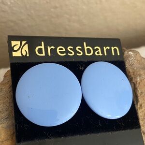 5/$10❤️❤️❤️DRESSBARN Round Periwinkle Enamel Button Stud Posts Earrings